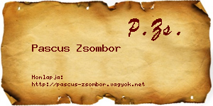 Pascus Zsombor névjegykártya